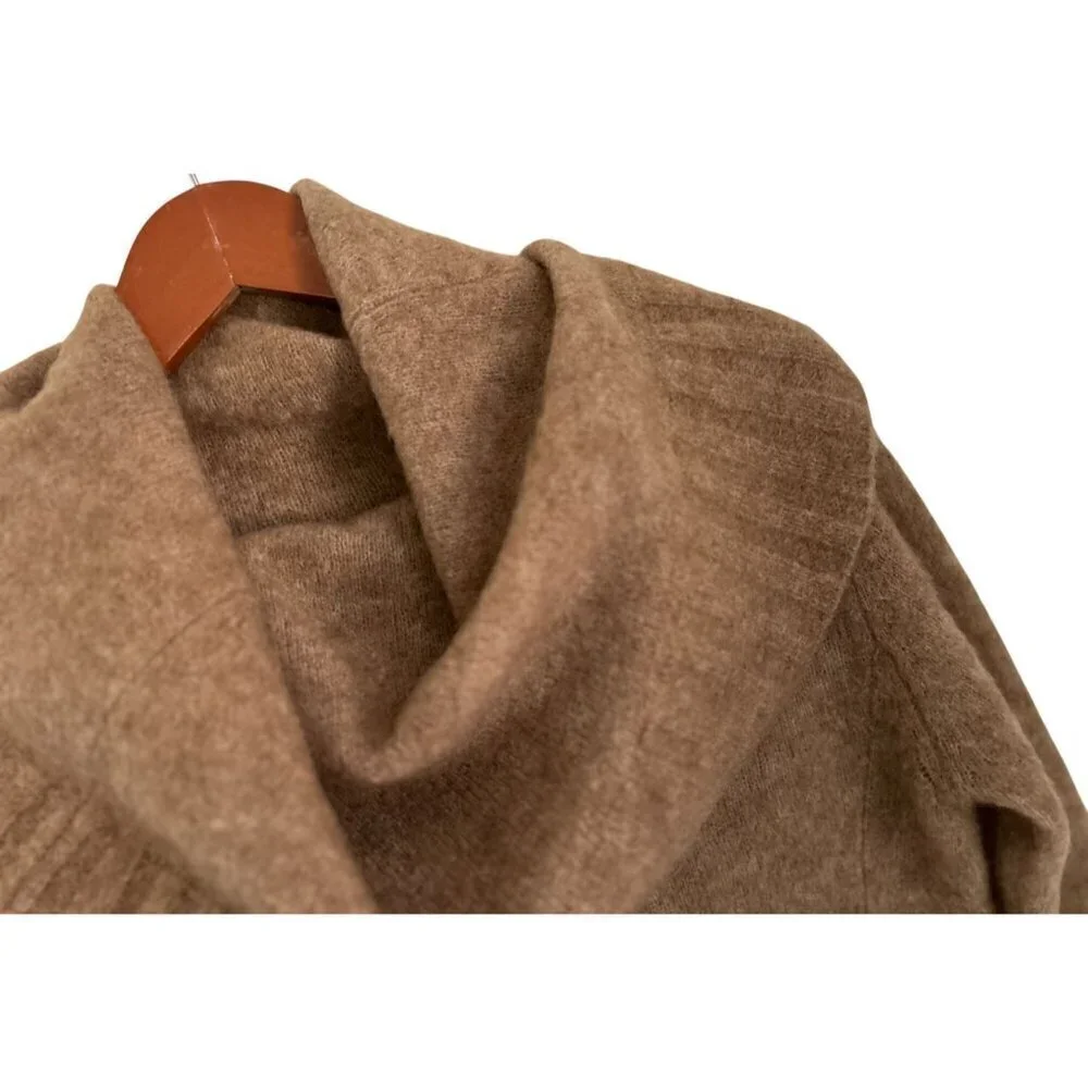 New York LOOK Mohair Wool Sweater Turtleneck Beige Size 2